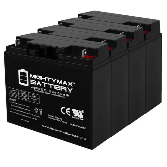 12V 22AH Battery for Alante Jr Scooter Wheelchair GP 200 - 4 Pack