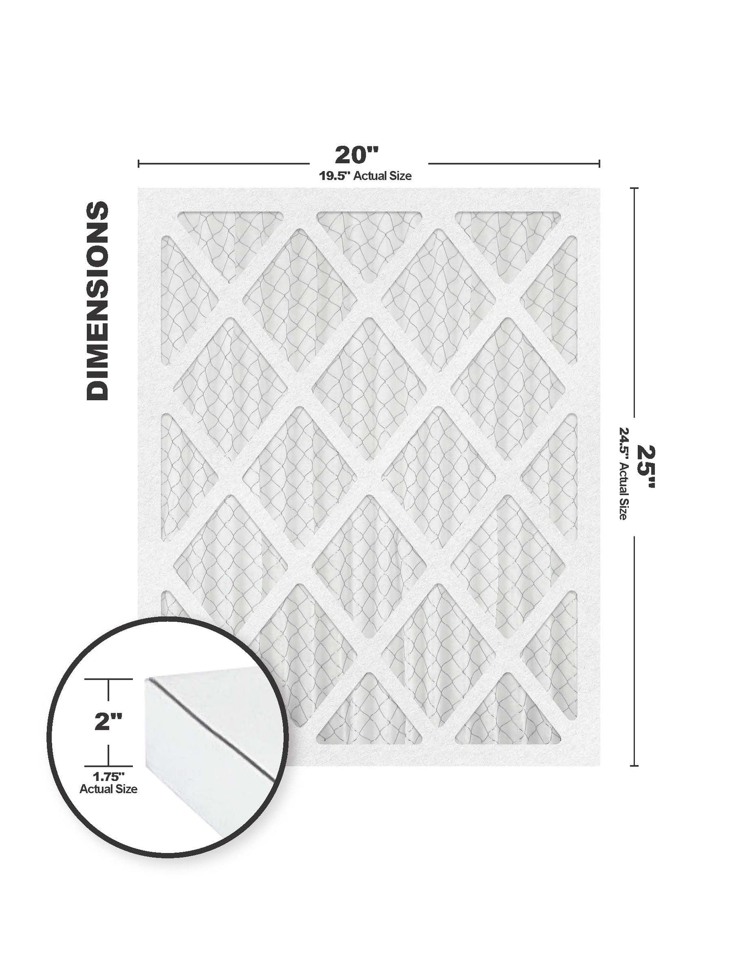 Accumulair Diamond 20x25x2 MERV 13 Air/Furnace Filters (6 pack)