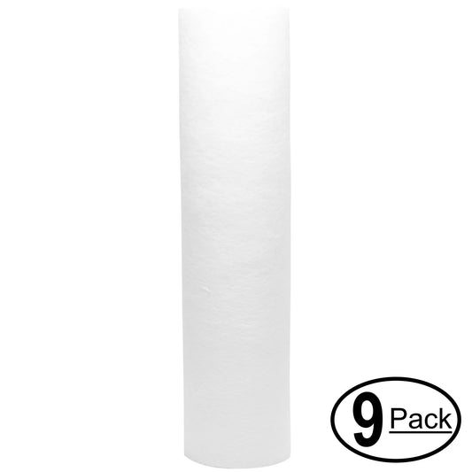 9-Pack Replacement for Bulk Reef Supply 200001 Polypropylene Sediment Filter - Universal 10-inch 5-Micron Cartridge for Bulk Reef Supply 10" Reverse Osmosis Canister - Denali Pure Brand