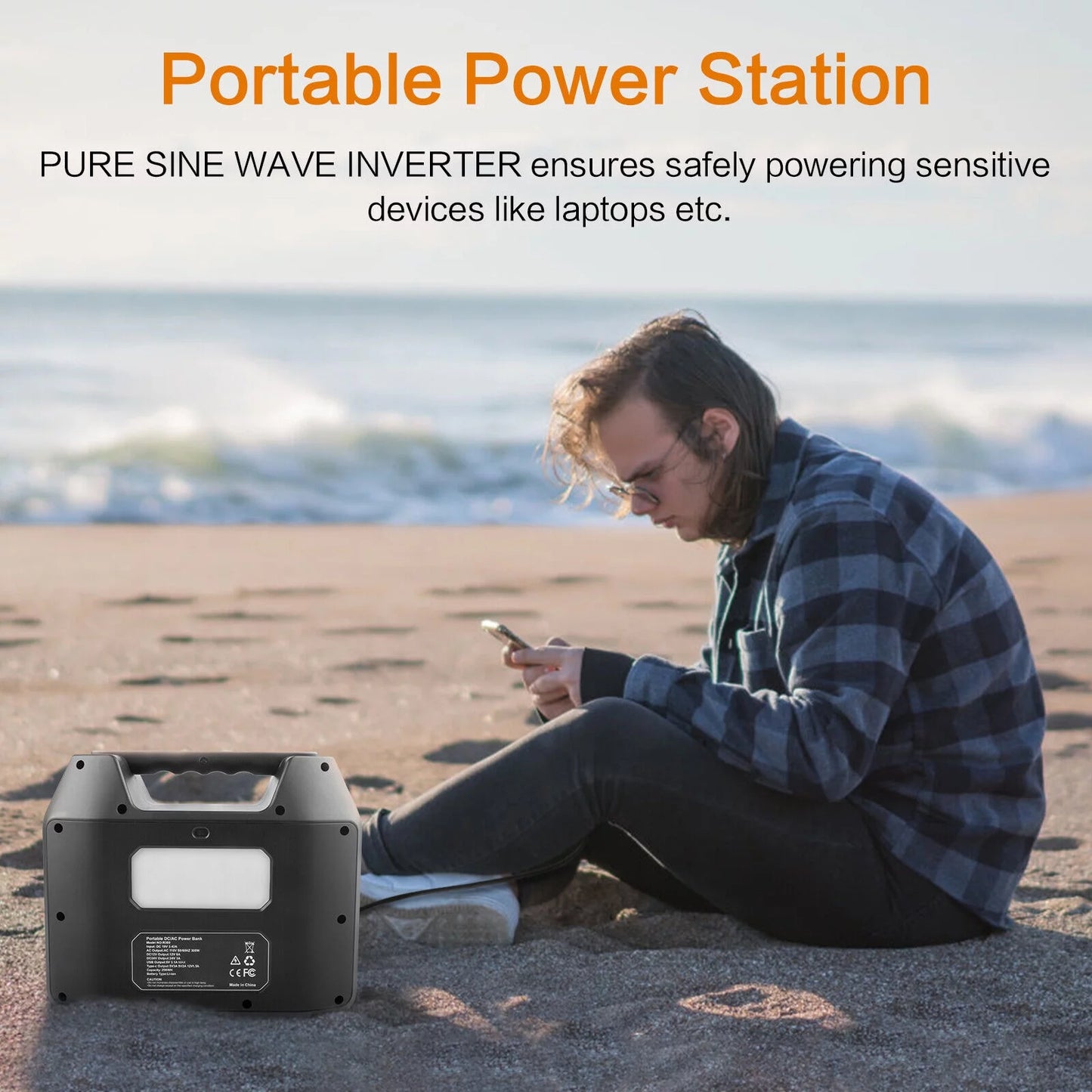 300W 80000mAh 296Wh Portable Power Station Sloar Generator Lithium Battery NEW