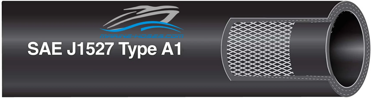 A1 Marine Fuel Hose  A1 Boot Fuel Line 3/8" ID   USCG Low Permeation Fuel Feed Hose Unaflex UIP New Line  25 feet