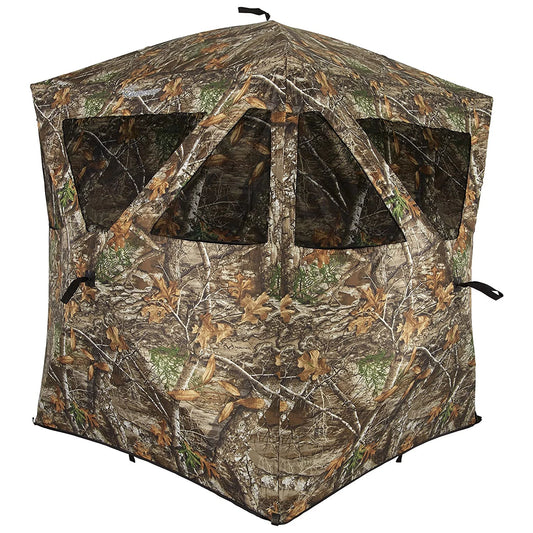 Ameristep Care Taker Pop up 2 Person Ground Hunting Blind, Realtree