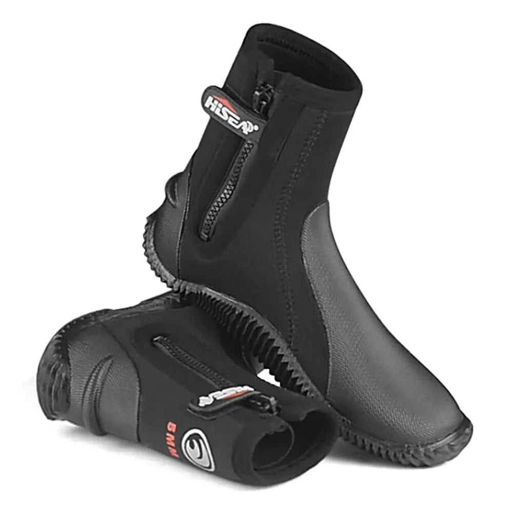 5mm Neoprene Dive Boots Wetsuit Boots with Side Zipper for Men and Women Snorkeling Scuba Diving