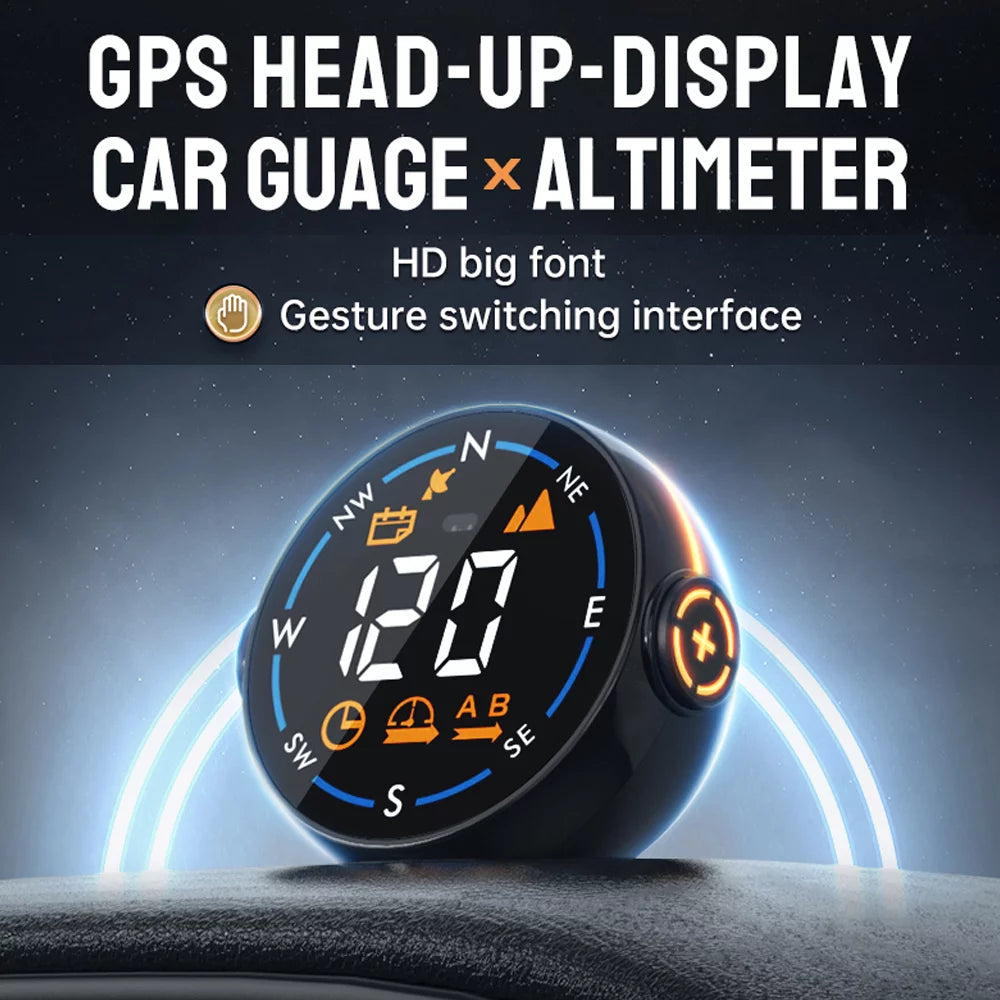 Apexeon Car Head Up Display, H600G Speedometer， Digital Speed Tracking and Altitude Meter for Enhanced Driving Safety