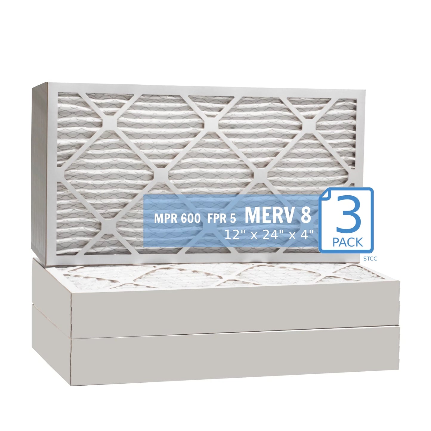 12x24x4, Purolator Hi-E 40 Extended Surface Pleated Air Filter, Mechanical MERV 8, (3 Pack)