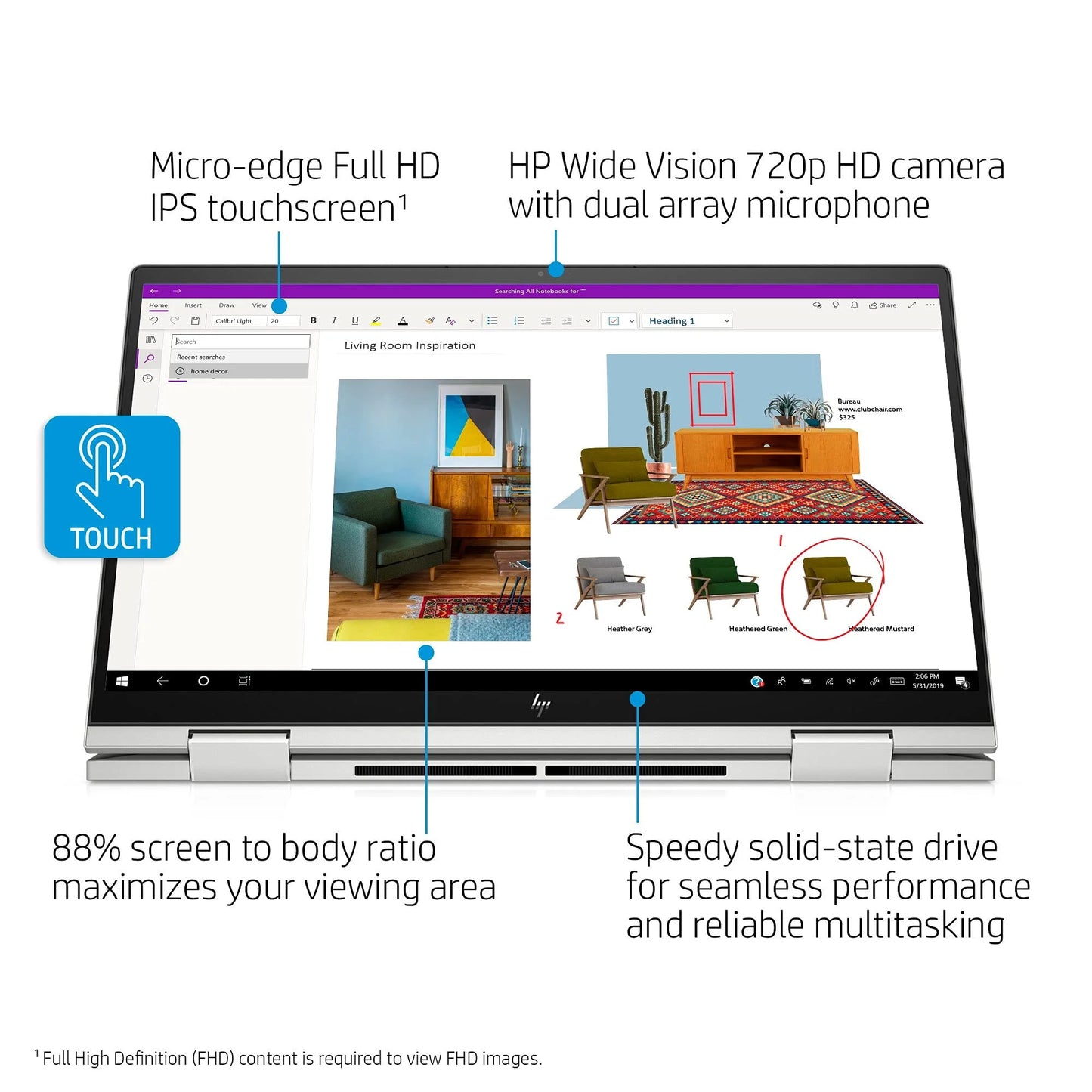 2021 Envy 2-in-1 Laptop 15.6 inch FHD Touchscreen 11th Gen  i5-1135G7 Iris Xe Graphics 32GB DDR4 1TB NVMe SSD WI-FI 6 Win 10 Pro Fingerprint Backlit Keyboard w/ 32GB USB