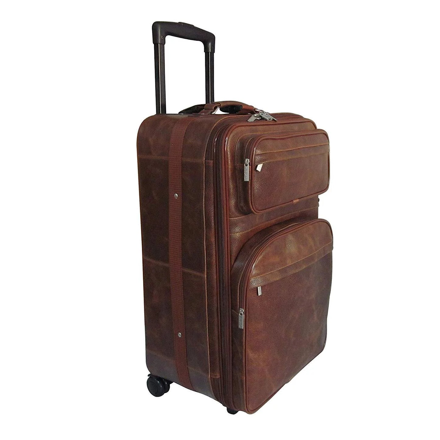 Amerileather Leather 25" Expandable Suitcase with Wheels - Amerileather - 89-4