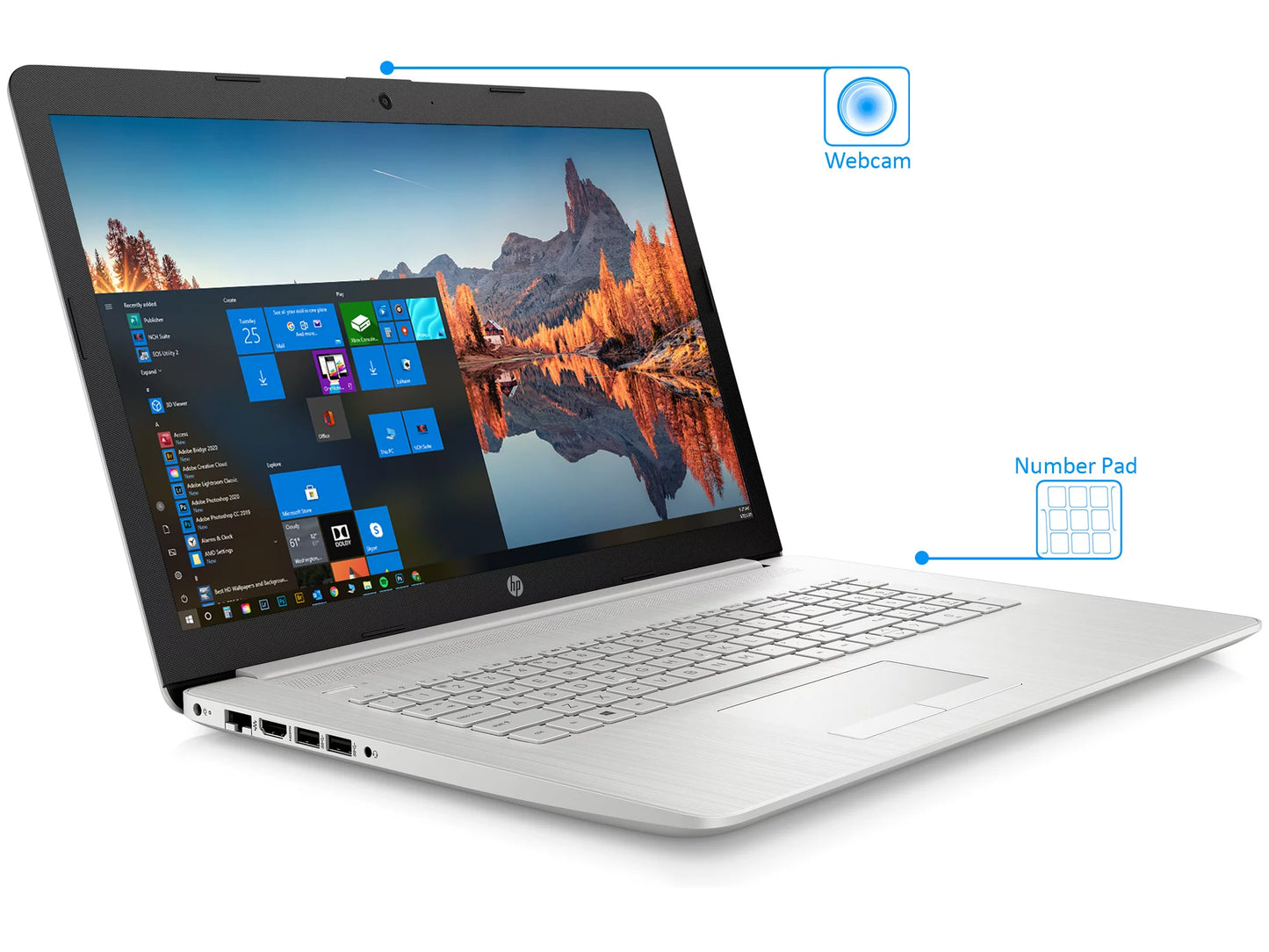 17 Laptop, 17.3" HD+ Display,  Core i3-1115G4 Upto 4.1GHz, 32GB RAM, 256GB NVMe SSD, HDMI, Card Reader, Wi-Fi, Bluetooth, Windows 11 Home S