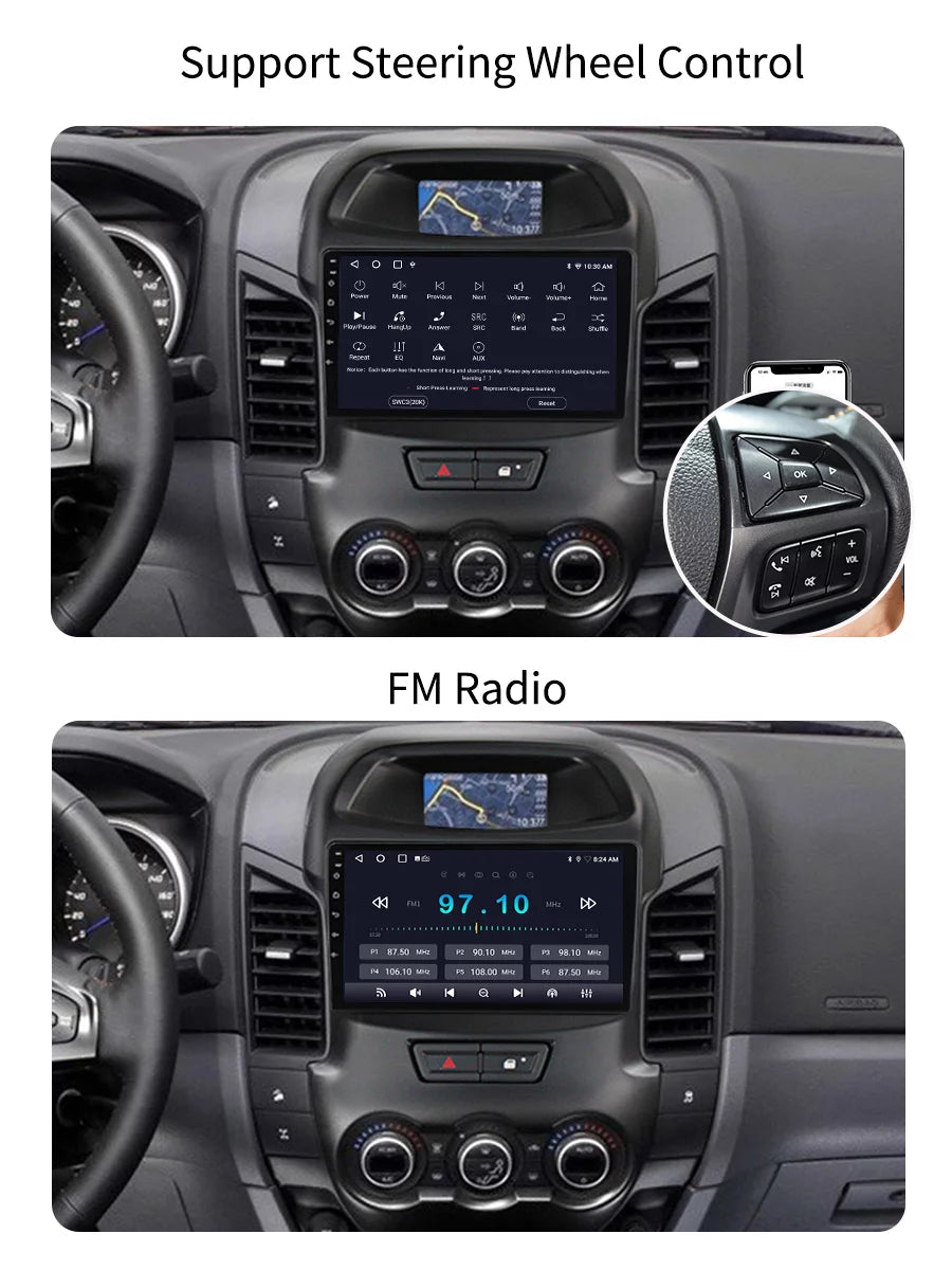 9 inch Carplay Car Radio Stereo For  Ranger 2011 - 2016 GPS Navi Android Screen Multimedia Player Android Auto With Bluetooth