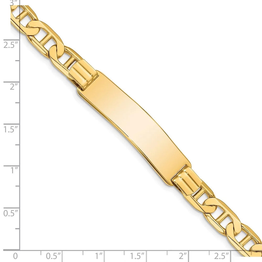 Auriga Fine Jewelry 14K Yellow Gold Anchor Link Id Bracelet 8 inch for Women