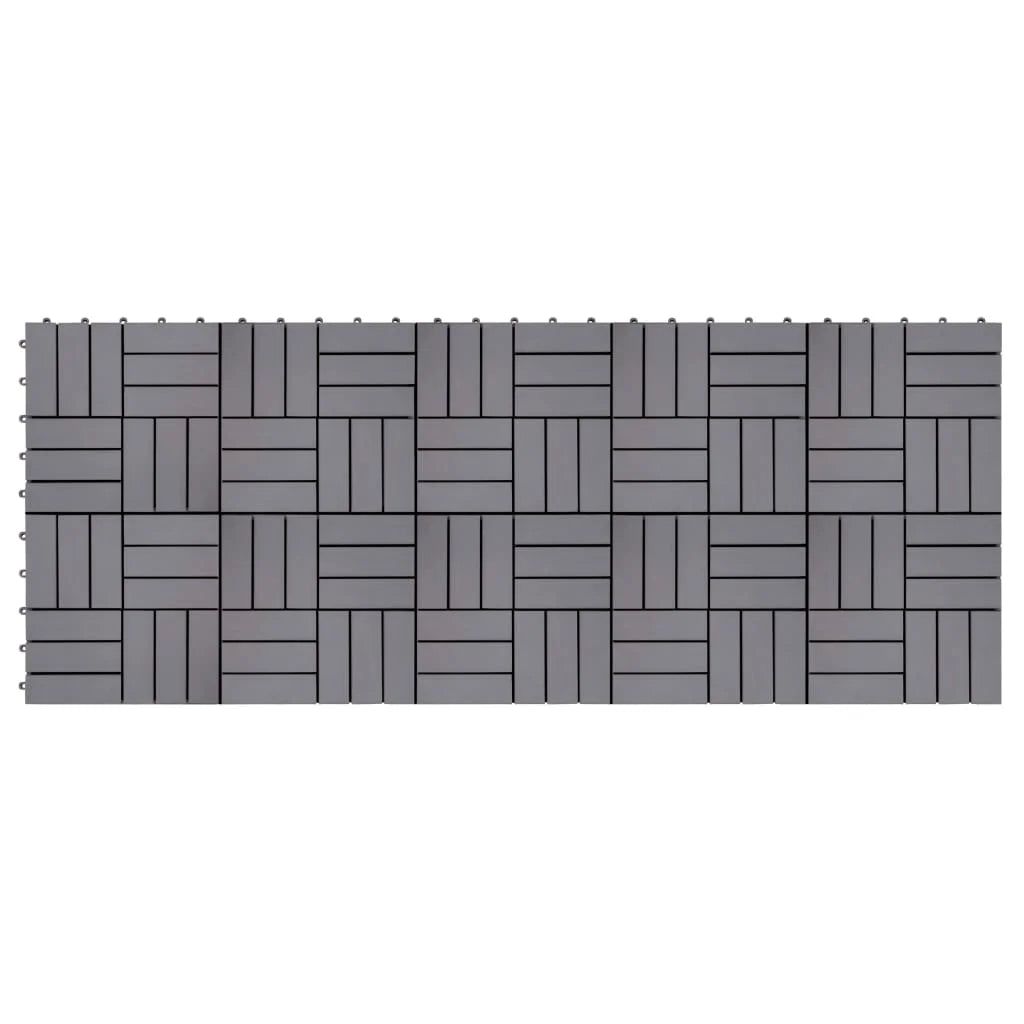 Anself 10 Piece Deck Patio Pavers Tiles Set Acacia Wood Interlocking Decking Flooring Tiles Bathroom Patio Poor Balconies Spa Area Suit for Indoor  Use Gray Wash 11.8 x 11.8 Inches (L x W)