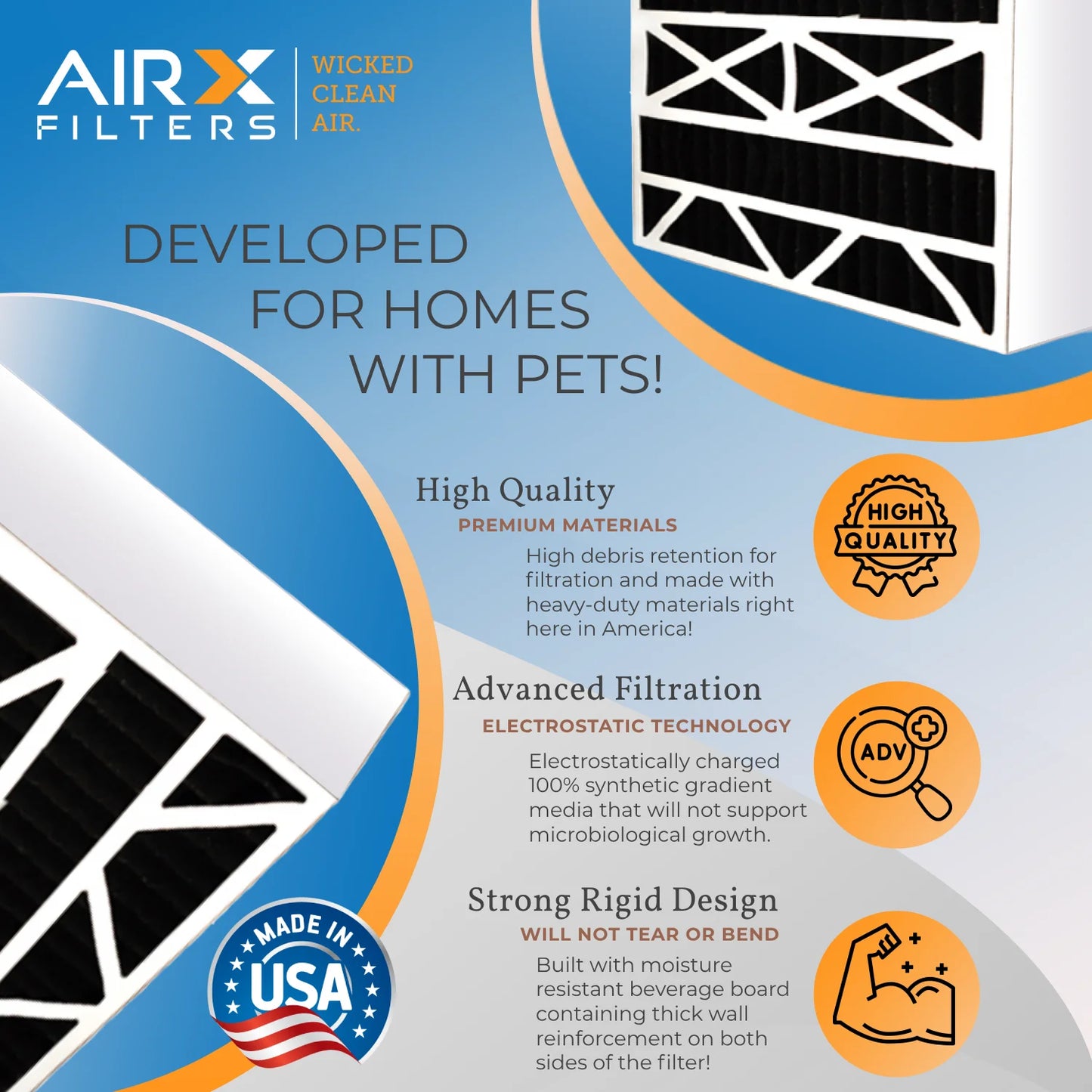 16x28x6 Air Filter Odor Eliminator Carbon Filter MERV 8 Comparable to MPR 700 & FPR 5 appropriate with Aprilaire 401 2 Pack by AIRX FILTERS WICKED CLEAN AIR.