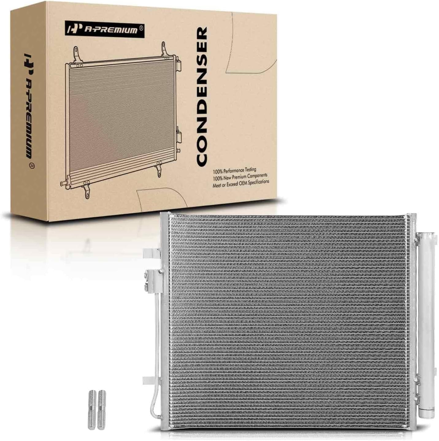 A-Premium Air Conditioning A/C Condenser matching with Kia Sorento 2021-2022 & Hyundai Santa Fe 2021-2022, Santa Cruz 2022, 2.5L, Replace# 97606Q5250