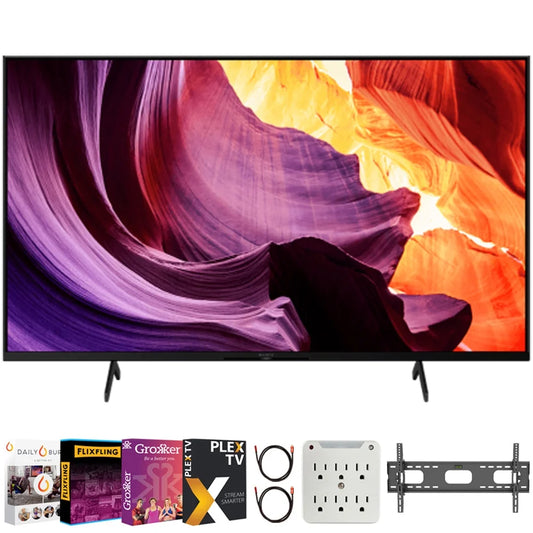 43" X80K 4K Ultra HD LED Smart TV KD43X80K (2022 Model) Bundle with Complete Mounting and Premiere Movies Streaming Kit