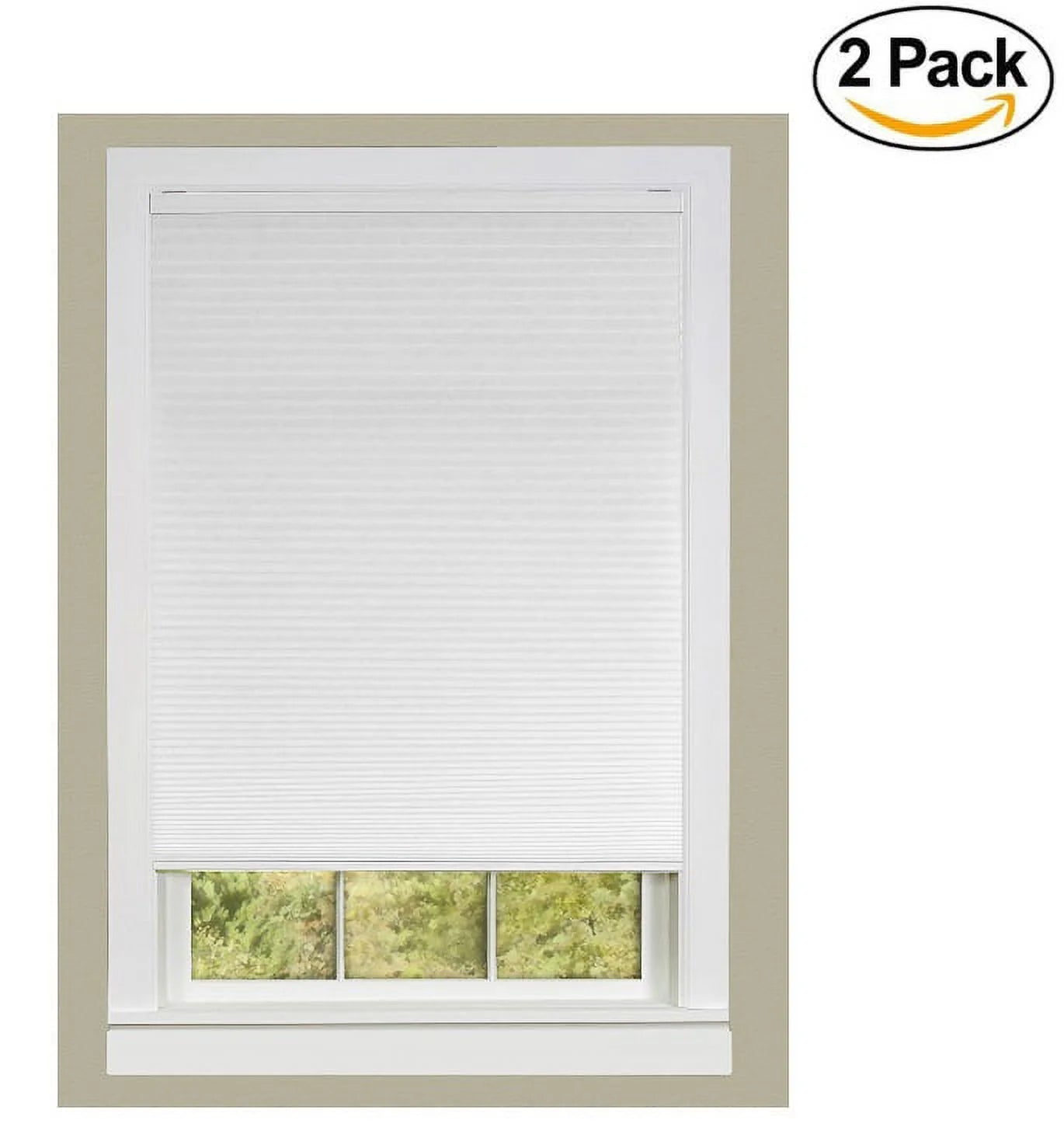 Achim Home Furnishings Honeycomb Pleated Cordless Window Shade, 29 by 64-Inch, White (Set of 2)