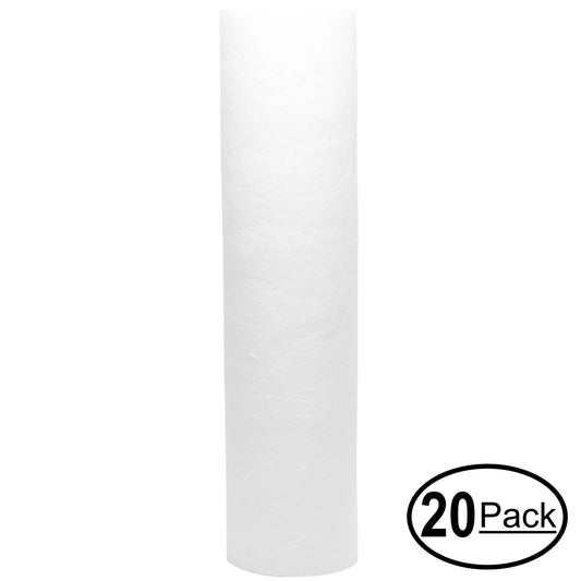 20-Pack Replacement for MaxWater 103463A Polypropylene Sediment Filter - Universal 10-inch 5-Micron Cartridge for MaxWater 3 Stage Whole house aqua filter - Denali Pure Brand