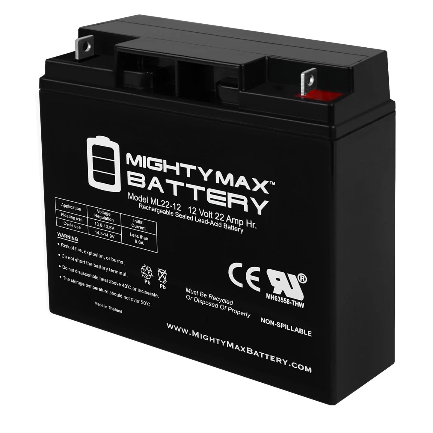 12V 22AH  Battery for Alante Jr Scooter Wheelchair GP 200