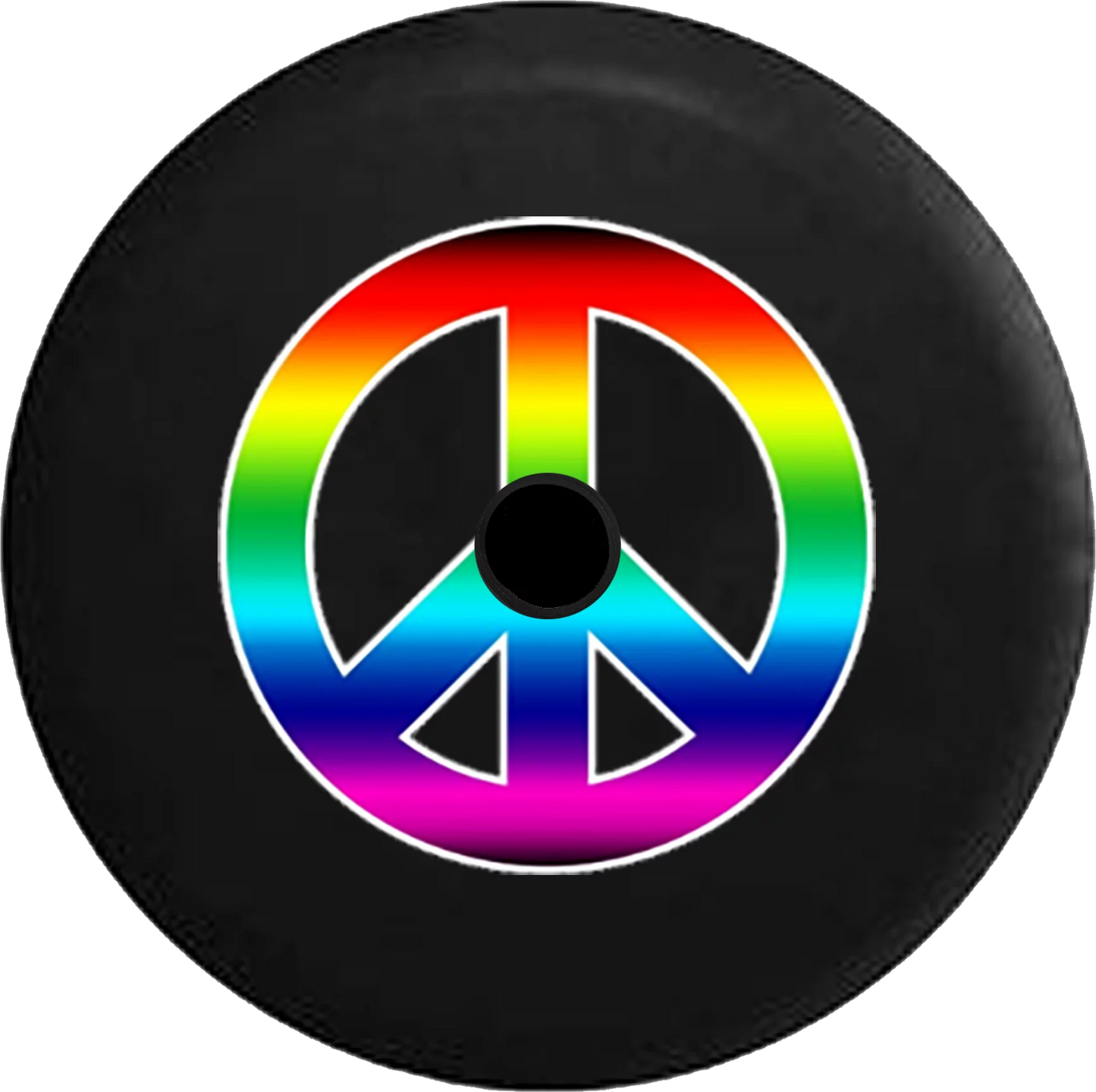 2018 2019 Wrangler JL Backup Camera Rainbow Colorful Peace Sign Gay Spare Tire shield for Jeep RV 32 Inch