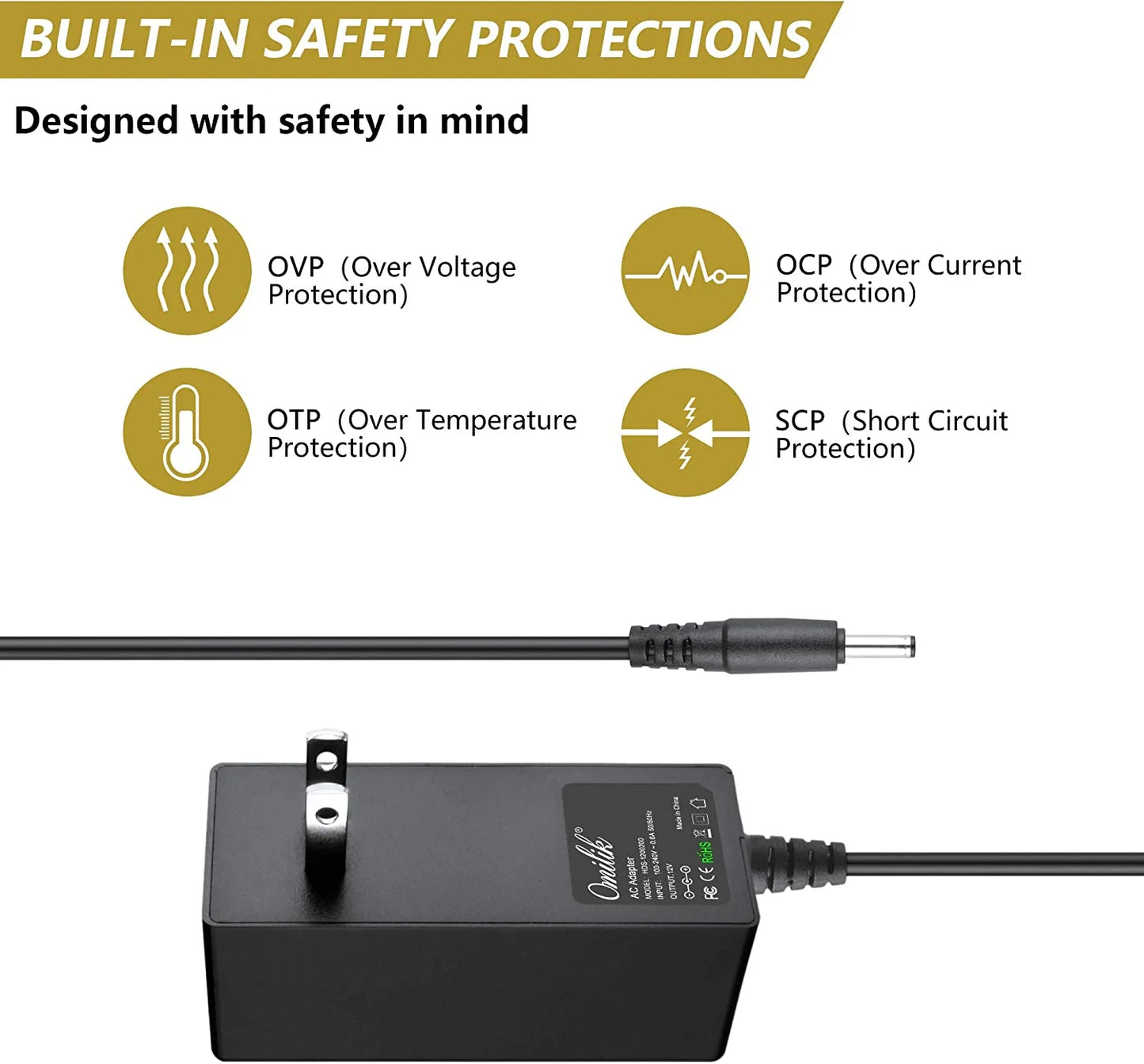 12V AC Adapter Wall Charger Power Cord for EVOO EV-C-116-1 Ultra Thin 11.6" Laptop EV-CH-116-1-BK