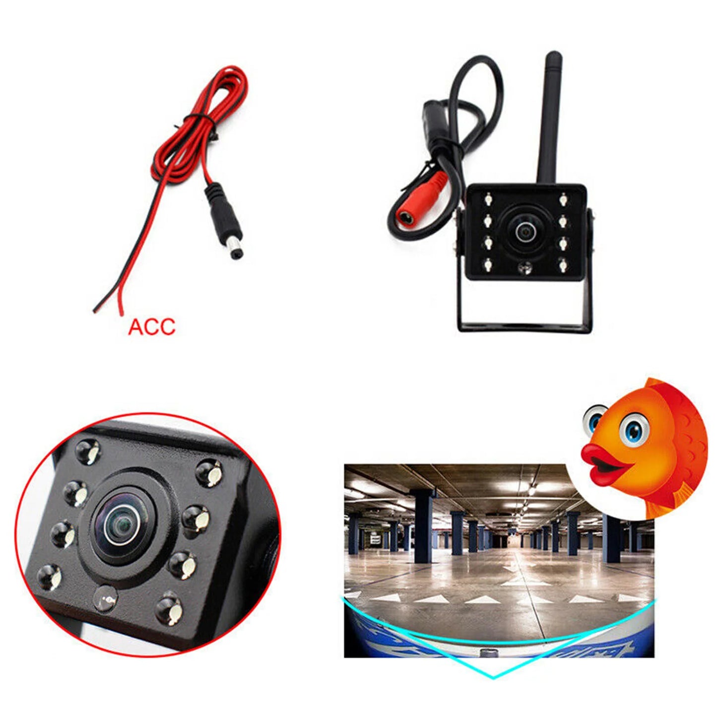 Aumotop WiFi Wireless Car Rear View Camera with Night Vision, IP67 Waterproof Backup Camera for Automobiles