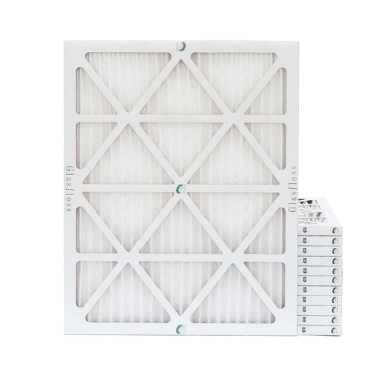 Actual Size: 14-1/2 x 19-1/2 x 7/8. 12 Pack of 15x20x1 MERV 10 Pleated Air Filters by Glasfloss