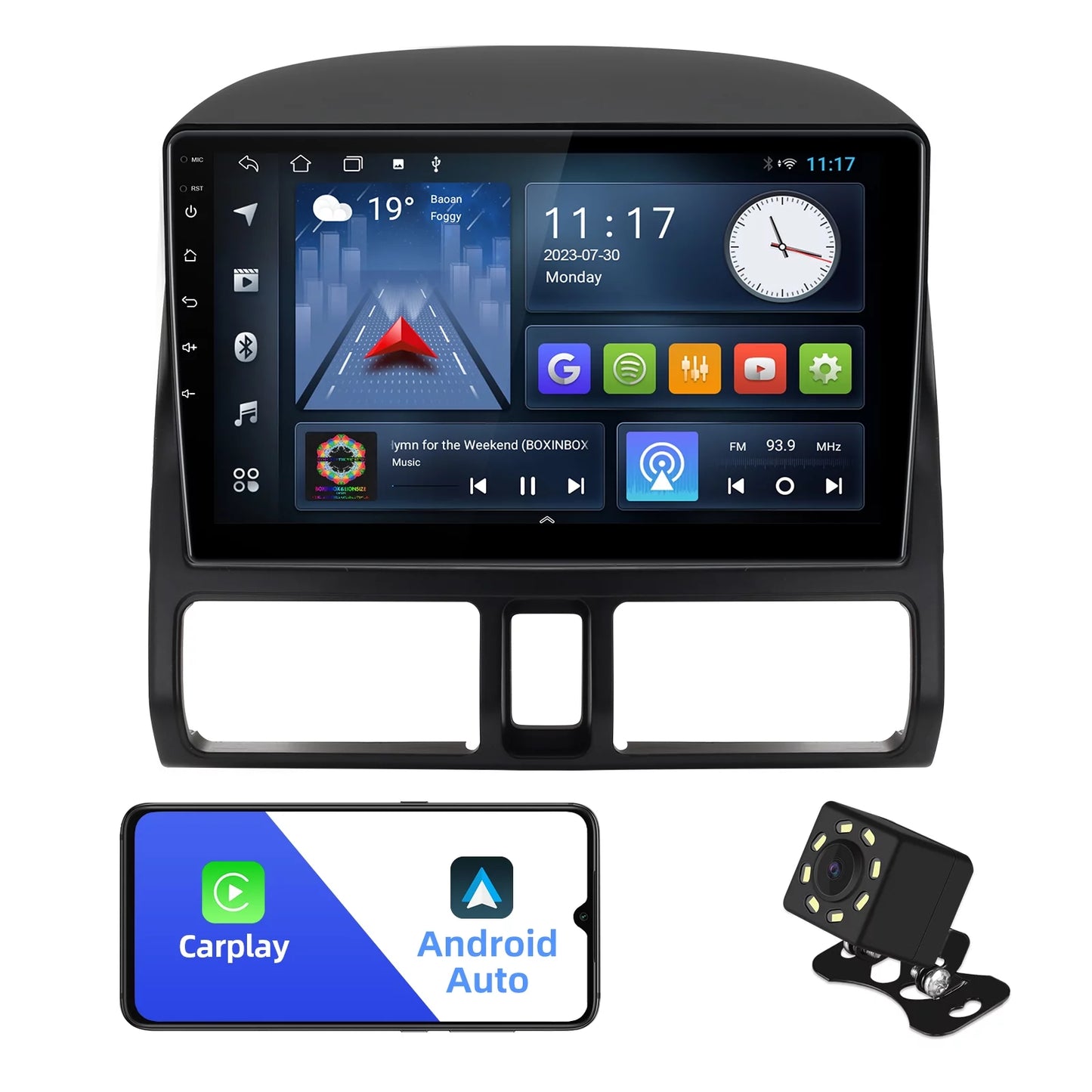 Android 10 Double Din Car Stereo for Honda CR-V 2002-2006 with 9 Inch TouchScreen Radio Built-in Wireless Carplay/Android Auto/GPS/Bluetooth/FM/AUX-in/Steering Wheel Control Backup Camera