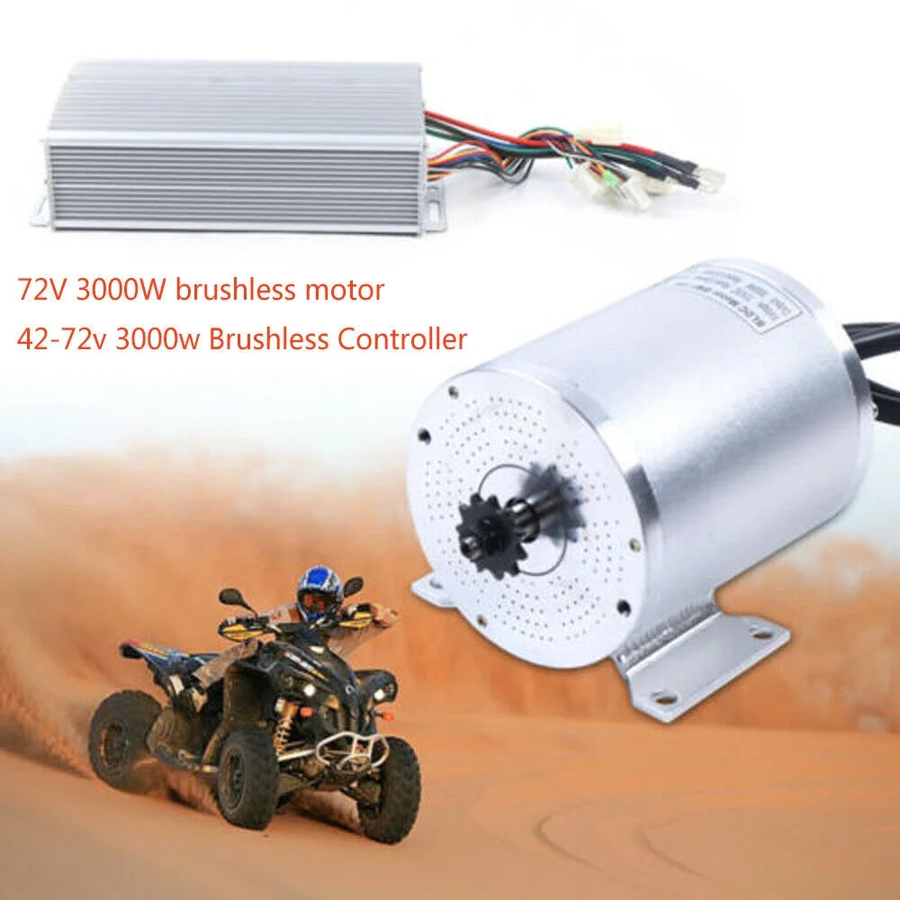 3000W 72V BLDC Motor Kit W/ Brushless Controller 60A for Electric Scooter E-bike