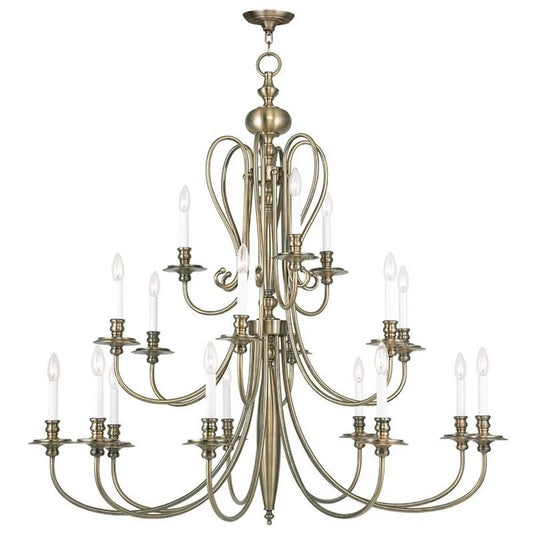 5179-01-Livex Lighting-Caldwell - 18 Light Chandelier in Traditional Style - 46 Inches wide by 44 Inches high