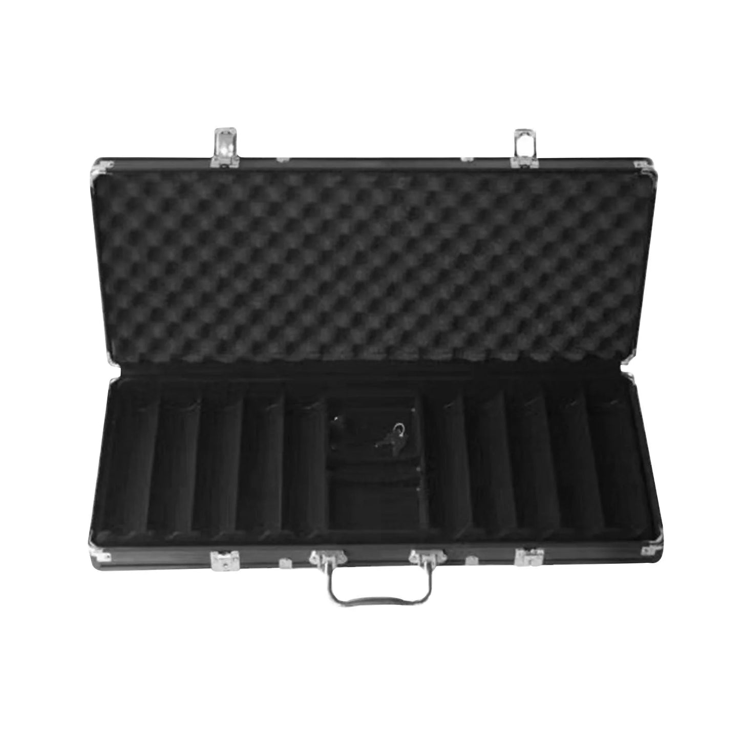 Almencla Chip Suitcase Box Aluminum Alloy Thicken High Capacity Solid Carrying Case Black