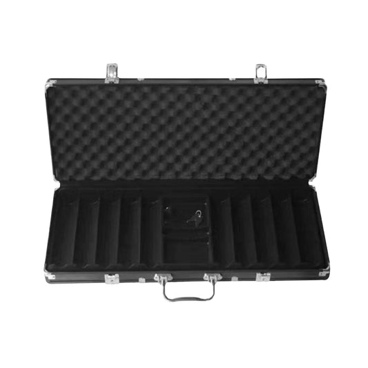 Almencla Chip Suitcase Box Aluminum Alloy Thicken High Capacity Solid Carrying Case Black