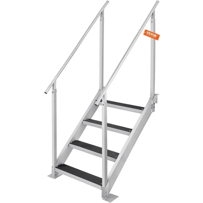 Adjustable Height, 500 lbs Load Capacity Dock Ladder 4 Step. Vevor  Dock Stairs 30-38 in