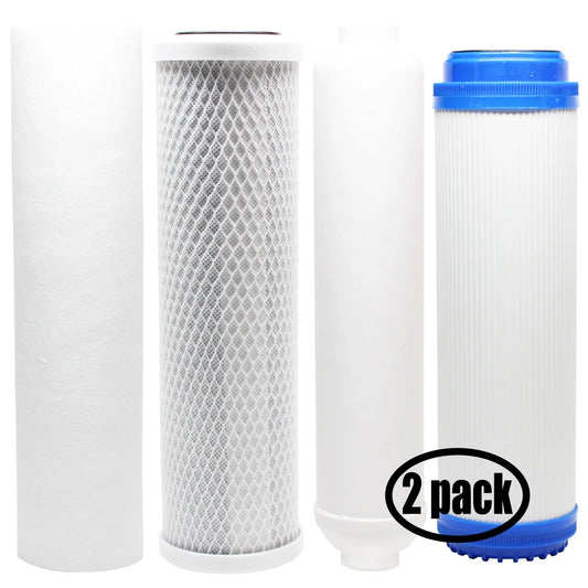 2-Pack Replacement for Filter Kit for Expres liquid RODI10D RO System - Includes Carbon Block Filter, PP Sediment Filter, GAC Filter & Inline Filter Cartridge - Denali Pure Brand