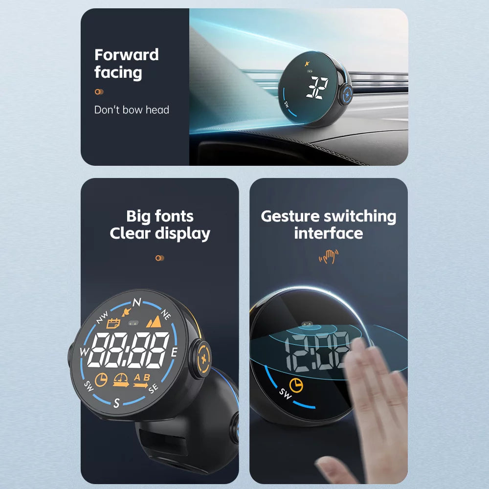 Apexeon Car Head Up Display, H600G Speedometer， Digital Speed Tracking and Altitude Meter for Enhanced Driving Safety