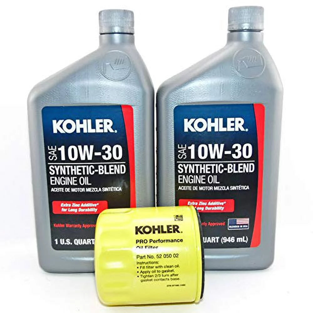 2 PK Kohler Synthetic Blend 10W30 Engine Oil and 52 050 02 Kohler Oil Filter