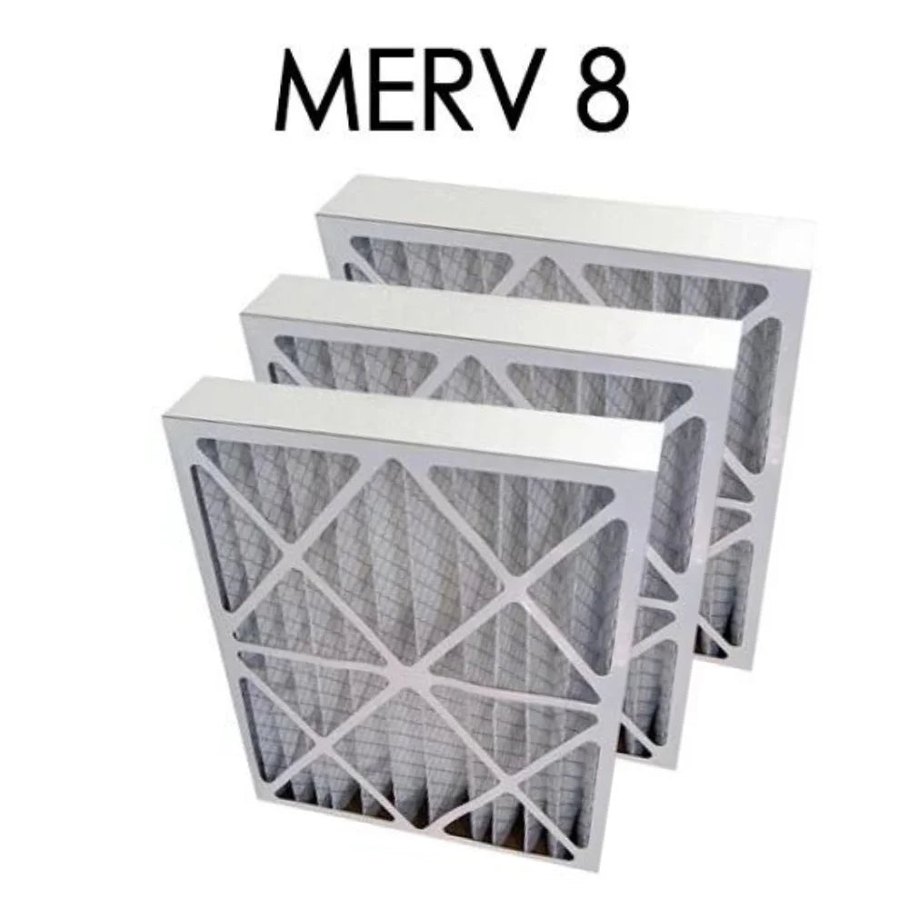 16x20x4 MERV 8 Pleated Air Filter 3PK | 15.5x19.5x3.625 - Actual Size