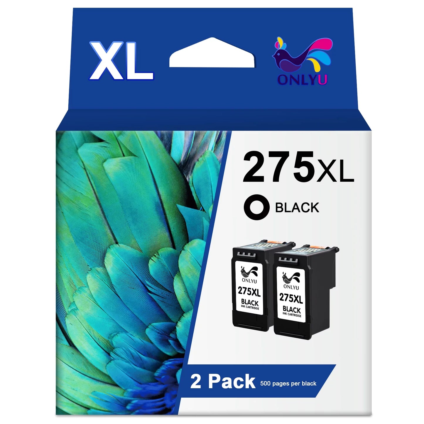 275XL Black Ink Cartridge for  275 PG-275 XL Black PG275 XL PG275XL High Yield Ink for  Printer PIXMA TS3522 TR4720 TS3520 TS3500 TR4700 TS3500 Series(2 Pack)