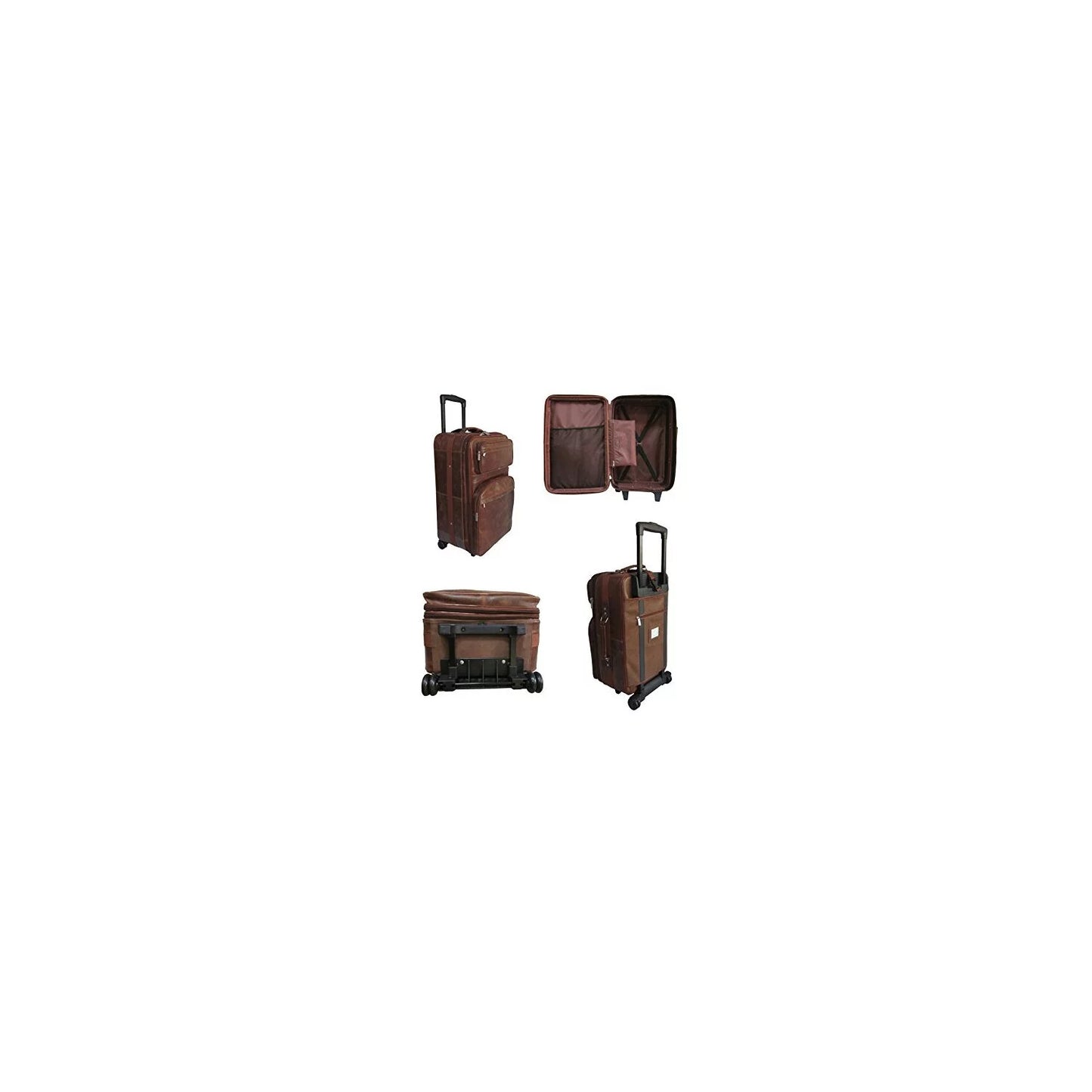 Amerileather Leather 25" Expandable Suitcase with Wheels - Amerileather - 89-4