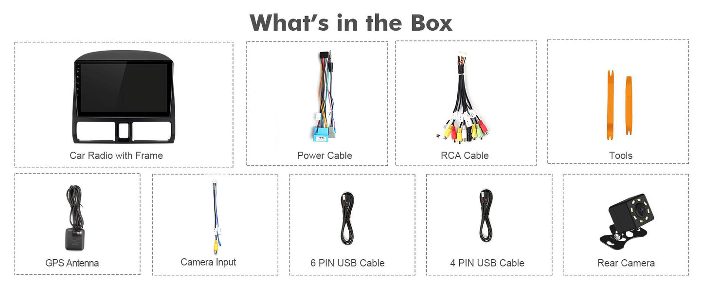 Android 10 Double Din Car Stereo for Honda CR-V 2002-2006 with 9 Inch TouchScreen Radio Built-in Wireless Carplay/Android Auto/GPS/Bluetooth/FM/AUX-in/Steering Wheel Control Backup Camera