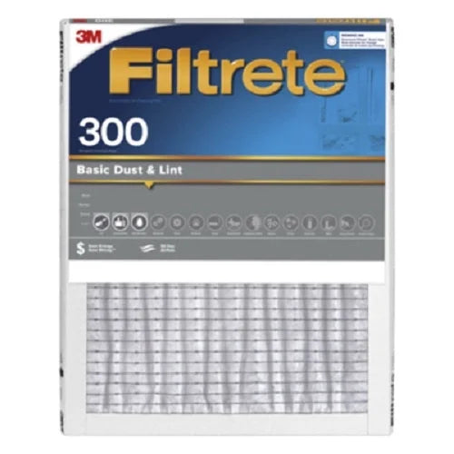 3M Filtrete 300-4 16" x 20" x 1" Gray Basic 300 Dust & Lint Reduction Pleated Air Filter 90 Day Filter - Quantity of 4