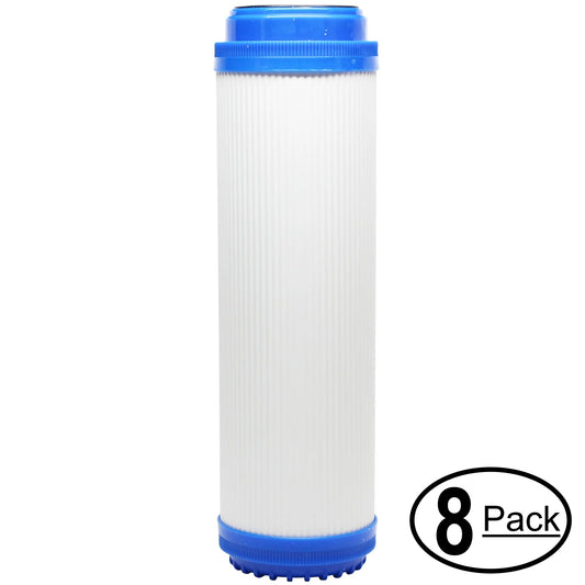 8-Pack Replacement for OmniFIlter OB1 Granular Activated Carbon Filter - Universal 10-inch Cartridge for OmniFIlter aqua Filter Unit - Model OB1 - Blue Tank - Denali Pure Brand