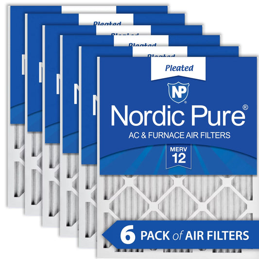 16x25x1 (15_1/2x24_1/2) Pleated MERV 12 Air Filters 6 Pack