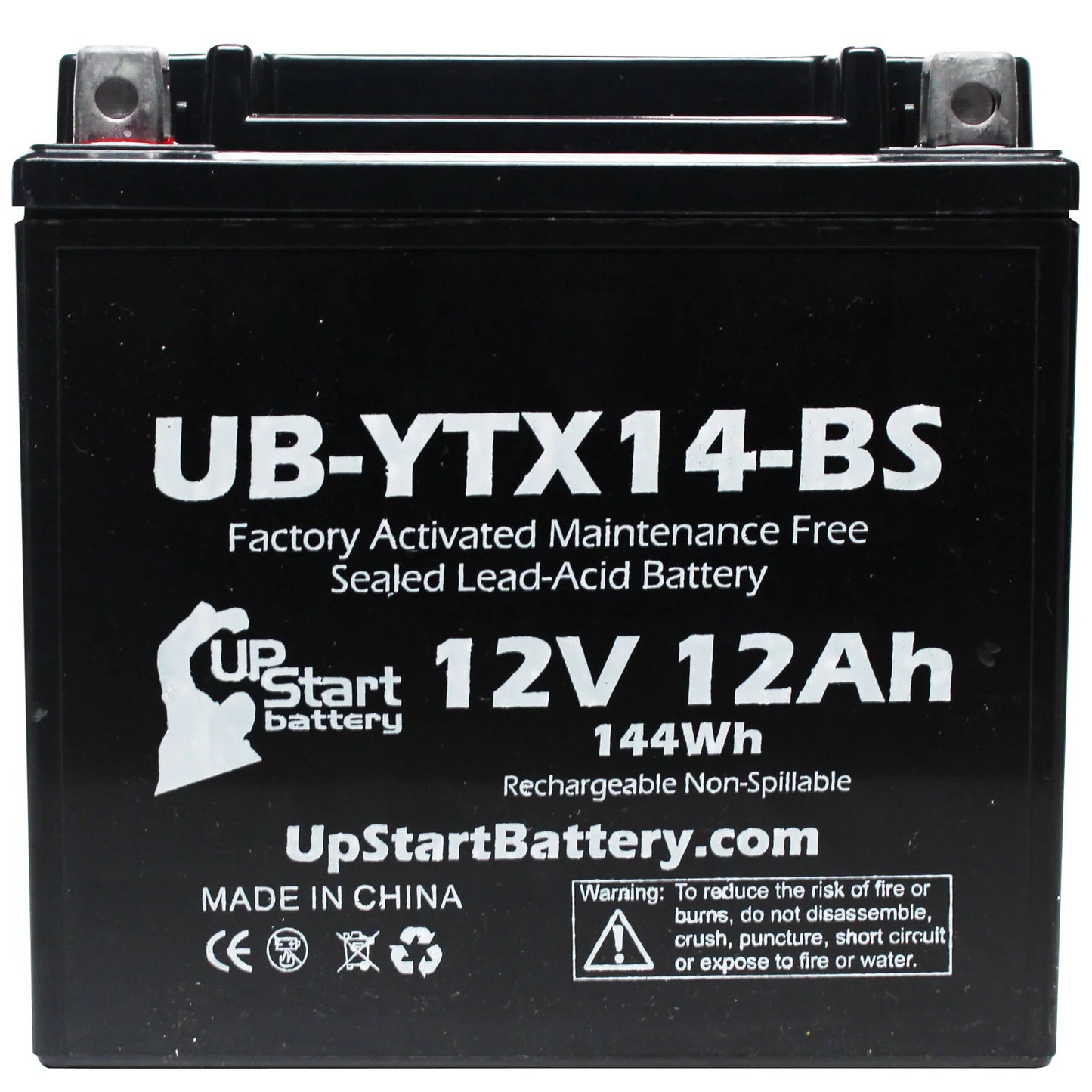 5-Pack UpStart Battery Replacement for 2010  F800ST, GS 800 CC Factory Activated, Maintenance Free, Motorcycle Battery - 12V, 12AH, UB-YTX14-BS