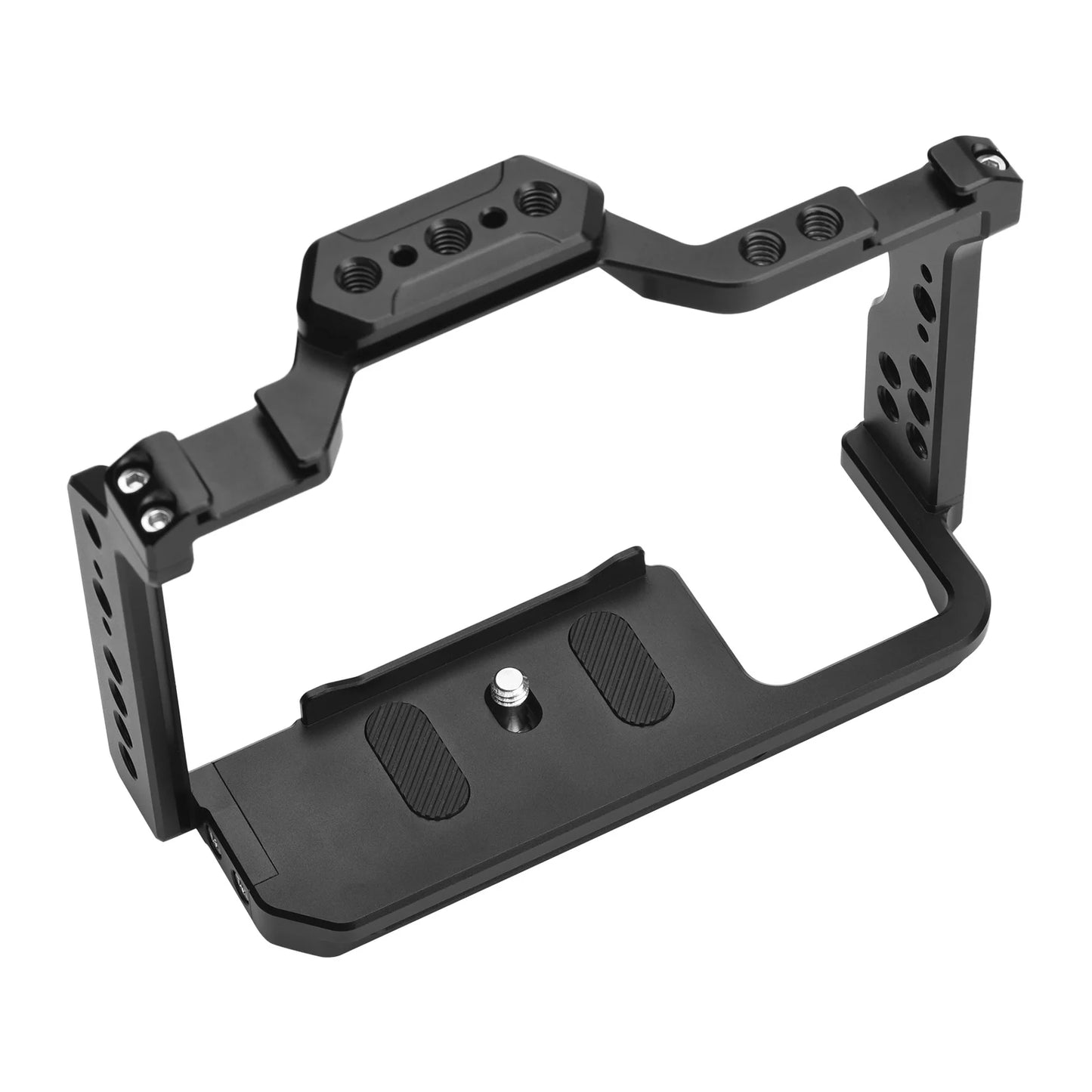 Andoer Camera Cage Aluminum Alloy Video Cage with Dual Cold Shoe Mounts Numerous 1/4 Inch Threads Replacement for  A7IV/ A7III/ A7II/ A7R III/ A7R II/ A7S II