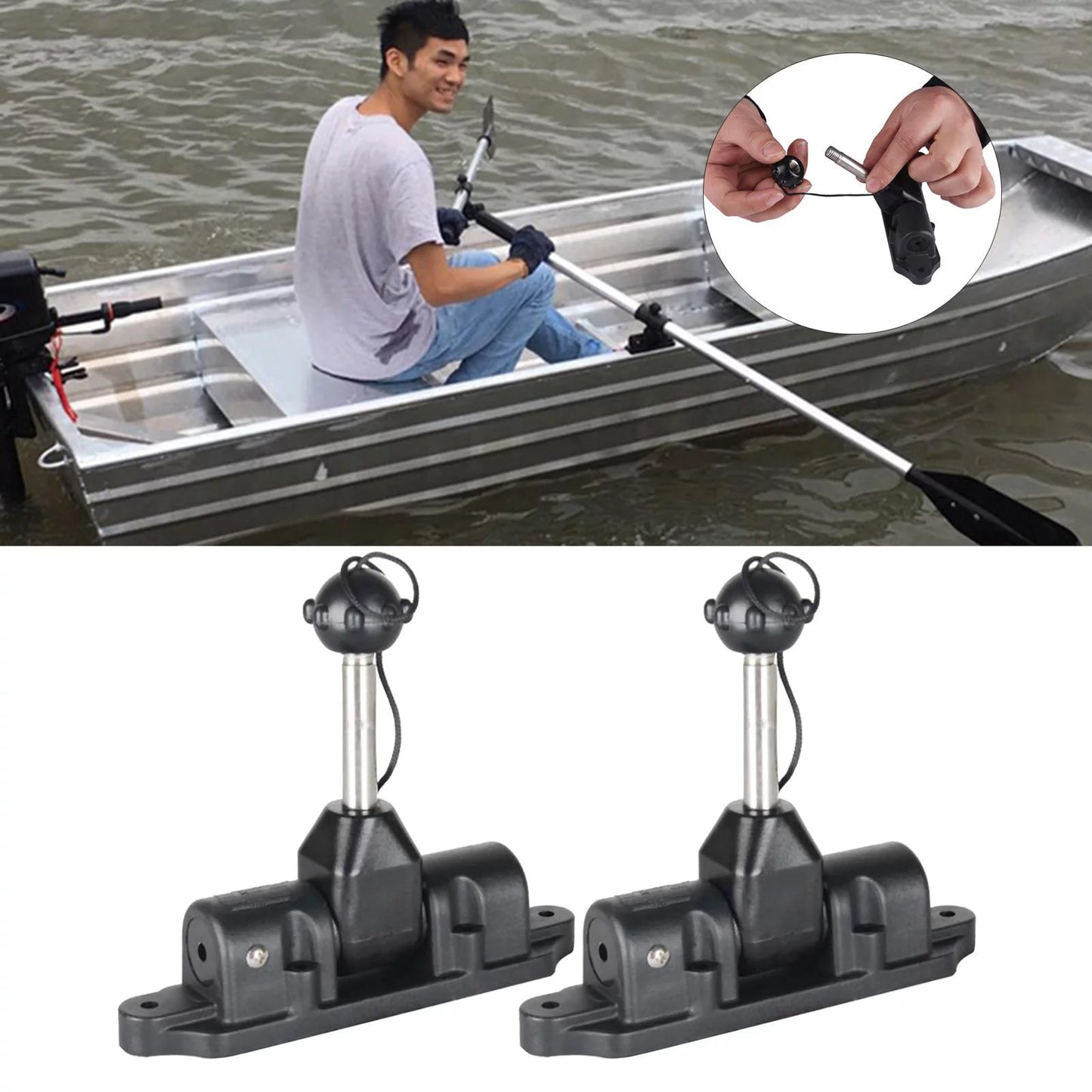 2 Pack Universal Oar Holders Rack Paddle Lock Support Holder Inflatable ship Dinghy Raft Kayak Canoe Accessories for All