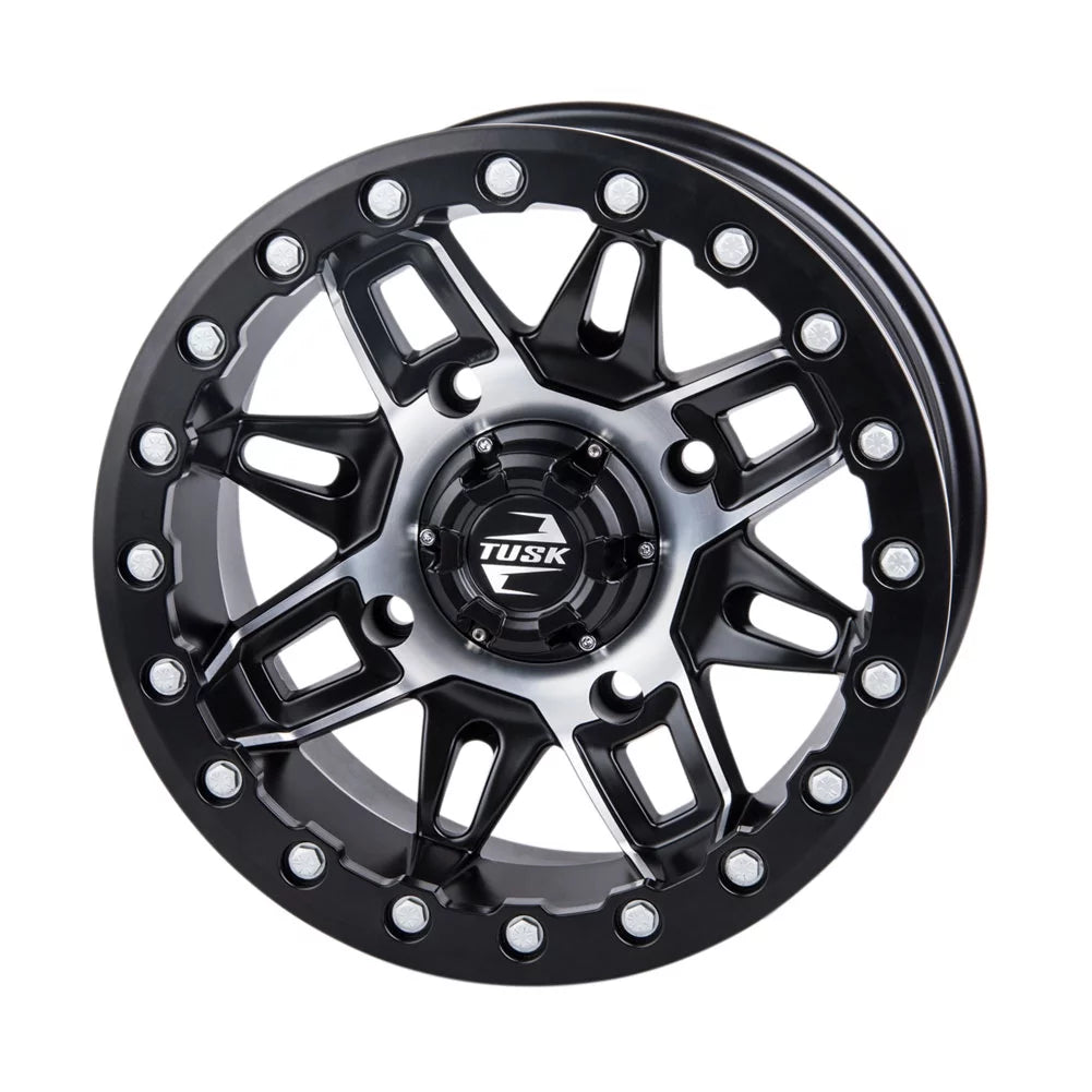 4/137 Tusk Wasatch Beadlock Wheel 15x7 5.0 + 2.0 Machined/Black For CAN-AM Defender HD10 Pro Lone Star 2021-2022