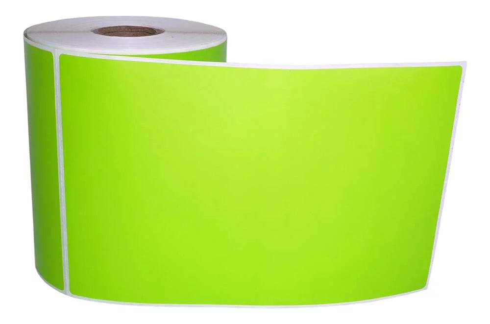 6 Rolls 4"x6" GREEN Color Direct Thermal Shipping Label matching with Zebra Eltron Printers