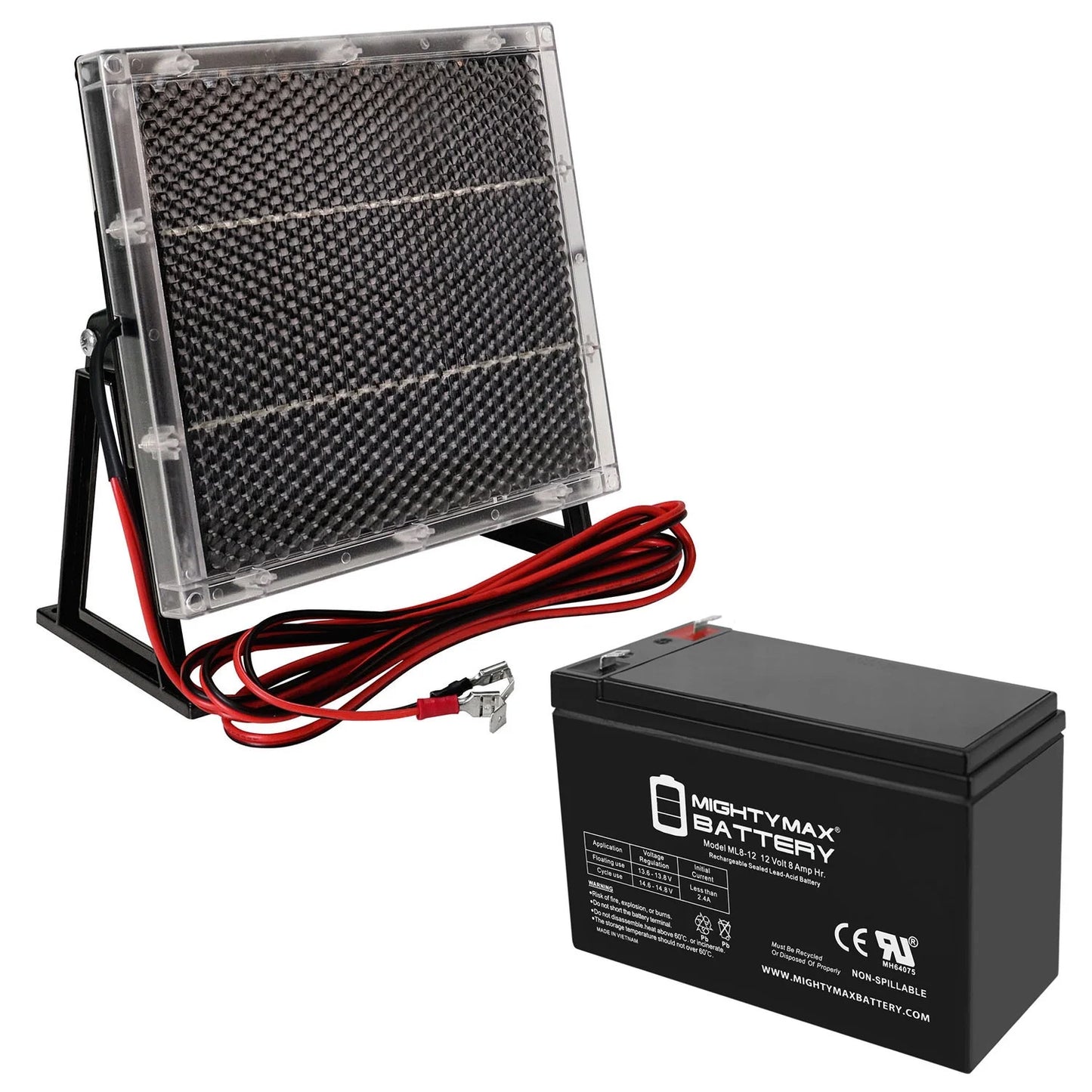 12V 8AH Battery for Mobility TravelMate + 12V Solar Panel