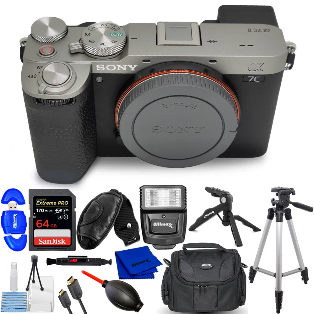 a7C II Mirrorless Camera (Silver) ILCE-7CM2/S - 12PC Accessory Bundle