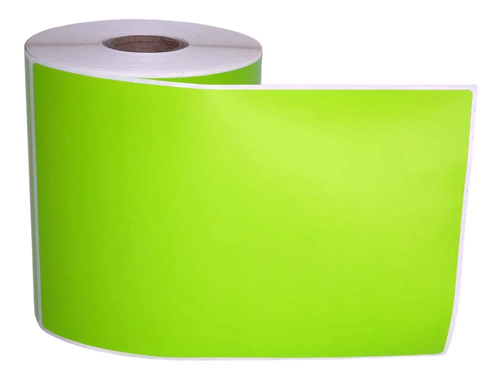 6 Rolls 4"x6" GREEN Color Direct Thermal Shipping Label matching with Zebra Eltron Printers