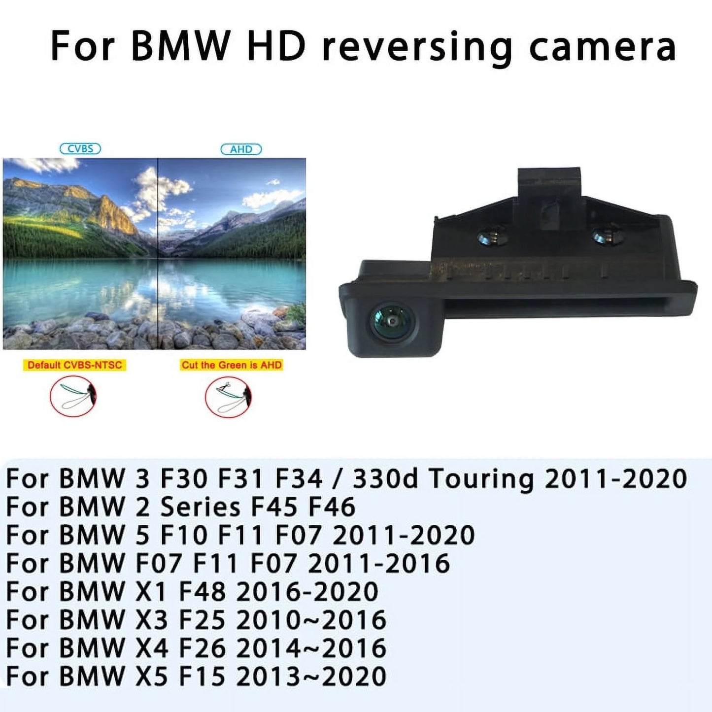 AHD 1080P Car Rear View Camera Parking Reverse CCD Night Vision Backup For  3 Series F30 F31 F34 F10 F11 F07 X1 X3 X5